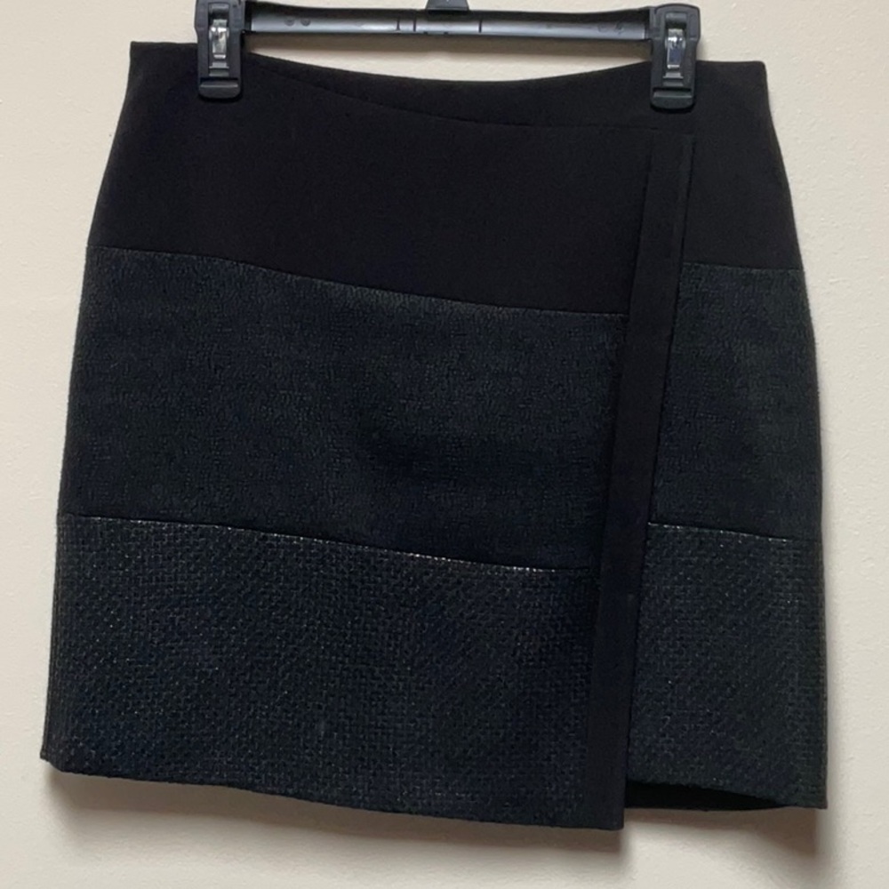 WHBM Black Faux Wrap Boot Skirt